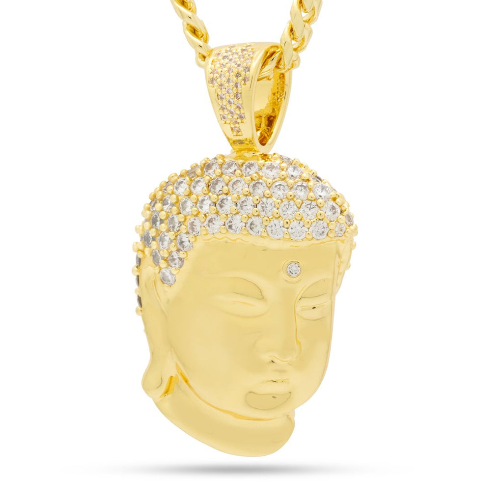 14K Gold / M 3D Boss Enlightened Buddha Necklace NKX14336-GOLD