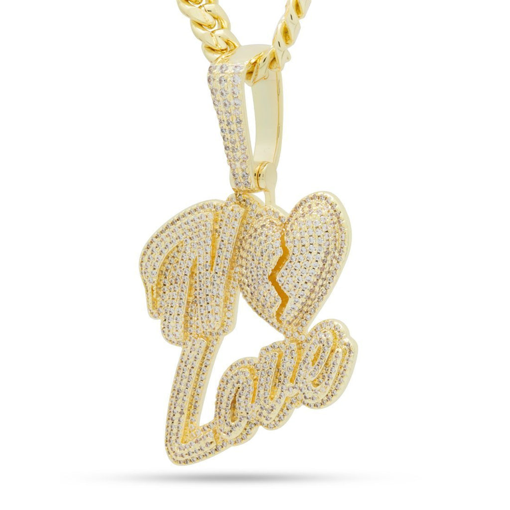 Gold Plated / 14K Gold / L NLE Choppa x King Ice - No Love Necklace NKX14263-GOLD