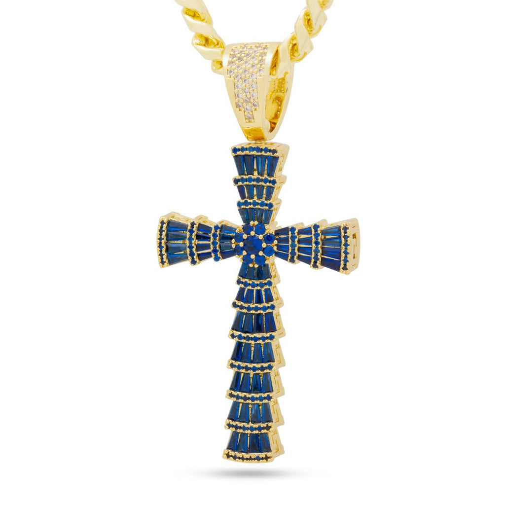 14K Gold / M Reversible Byzantine Cross Necklace NKX14326-Gold