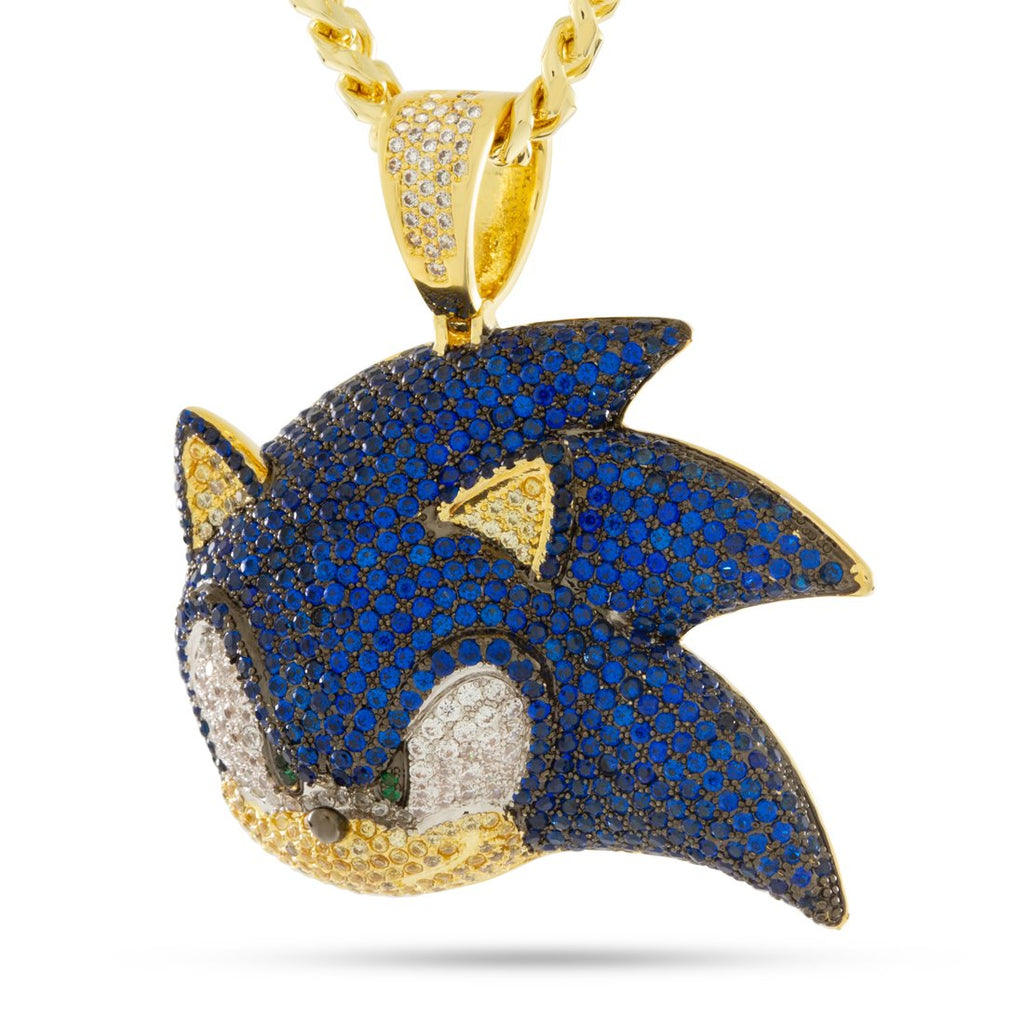 Gold Plated / 14K Gold / M Sonic the Hedgehog x King Ice - Sonic Necklace NKX14362