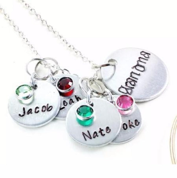 personalized birthstone necklace for grandma