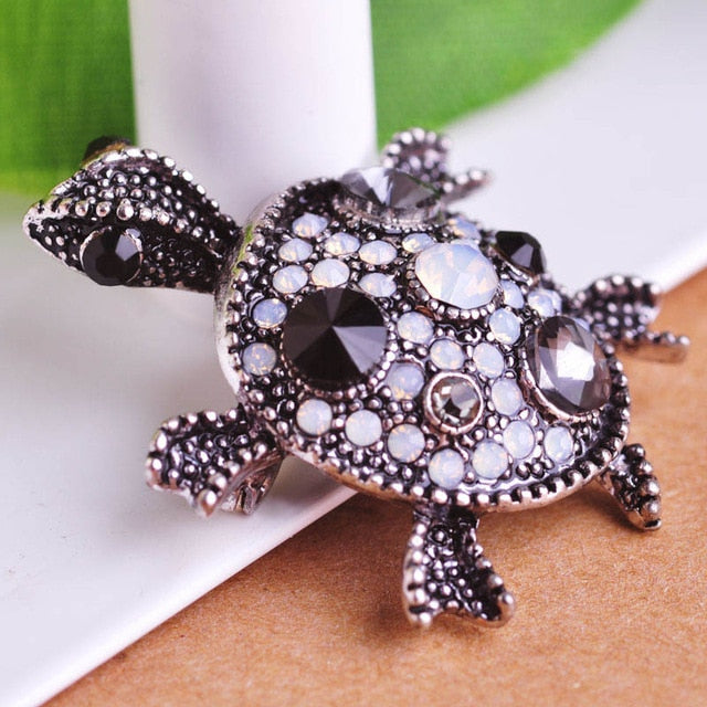 Gold Brooches Broach, Vintage Brooch Tortoise.