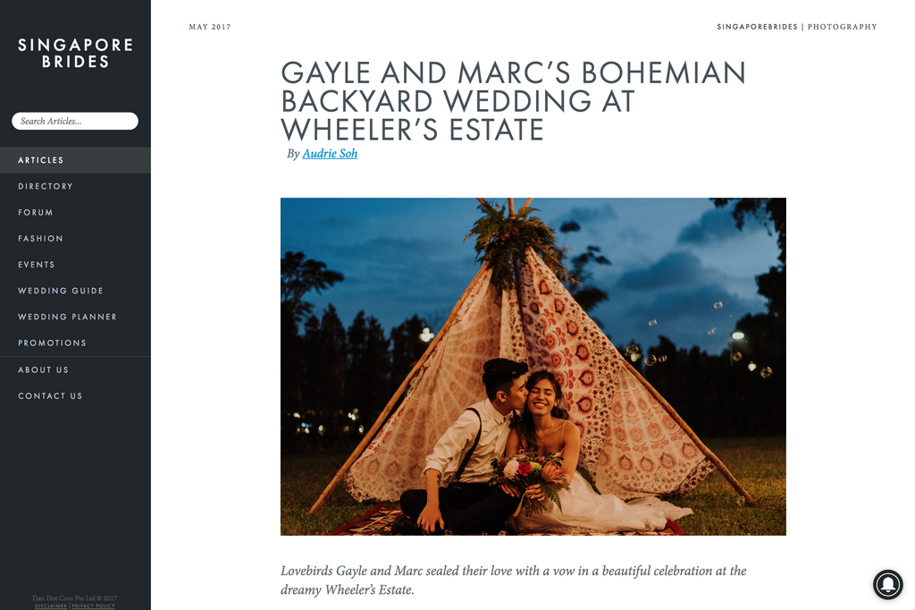 Singapore Brides Feature - Gayle & Marc (Bucket Full of Roses)