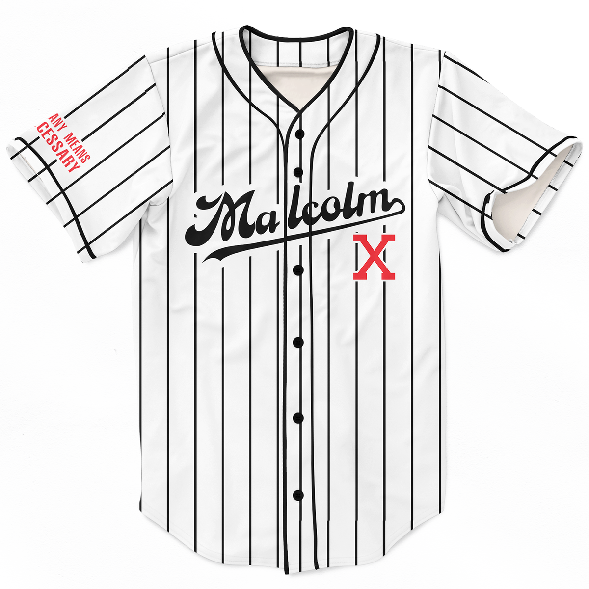 Malcolm X Stripe Baseball Jersey 