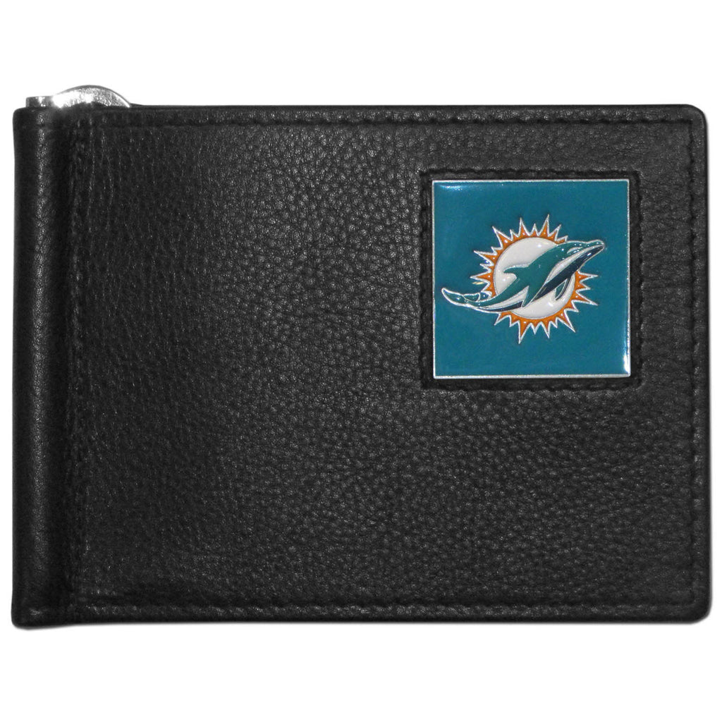 Miami Dolphins Leather Bill Clip Wallet