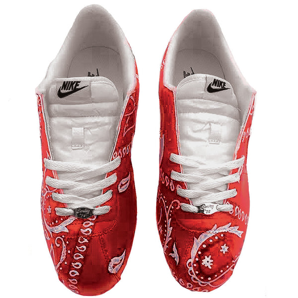 Red Bandana Nike Cortez – BYN Customs