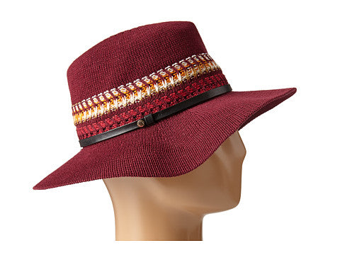 BCBGeneration Women's Multi Stripe Packable Panama Hat