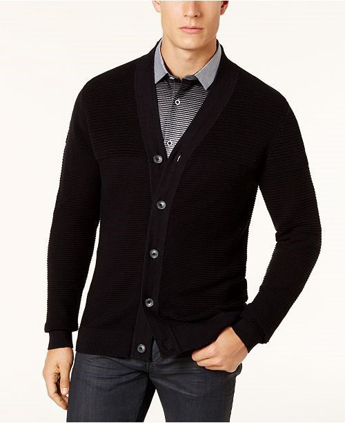 Alfani Men's Ribbed Cardigan Sweater, Size XXL