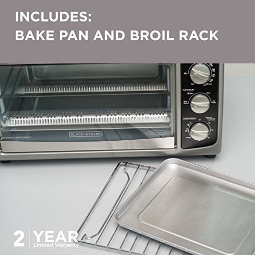BLACK+DECKER TO1675B 6-Slice Convection Countertop Toaster Oven
