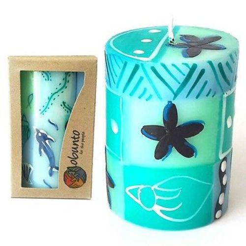 Single Boxed Hand-Painted Pillar Candle - Samaki Design - Nobunto - Good World Goods