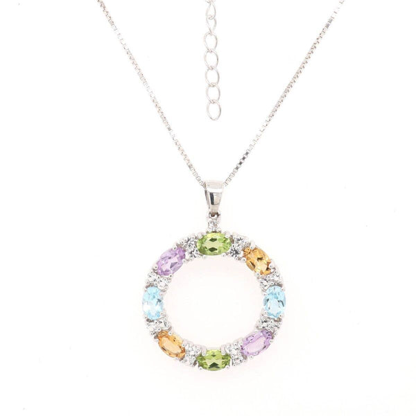 Gemstone Sterling - Dot Necklace
