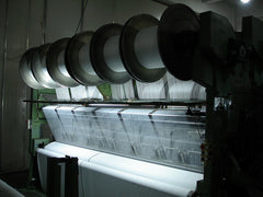 Front view of microfiber weaving machine in Eurow production facility