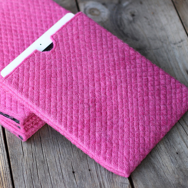 felt ipad case pink