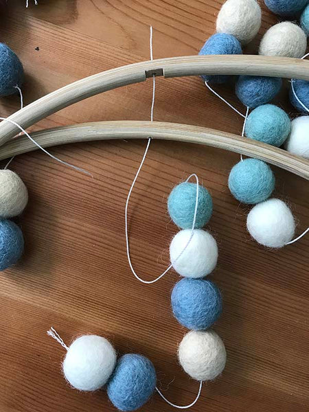 felt ball mobile diy