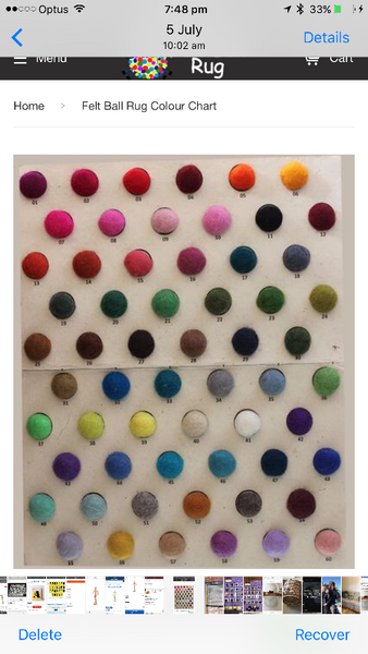 felt ball colour chart