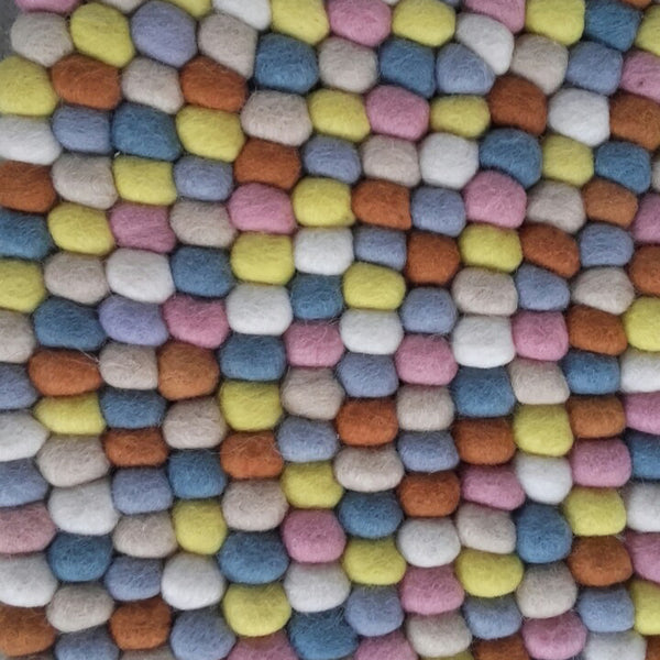 cotton candy felt ball rug