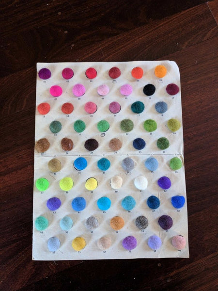 felt ball colour chart 