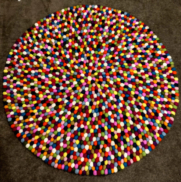 multicoloured felt ball rug review