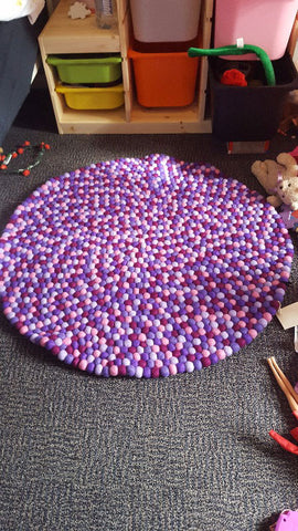 purple felt ball rug review