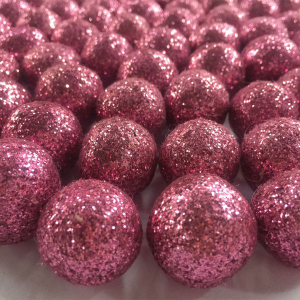 glitter felt balls rose pink