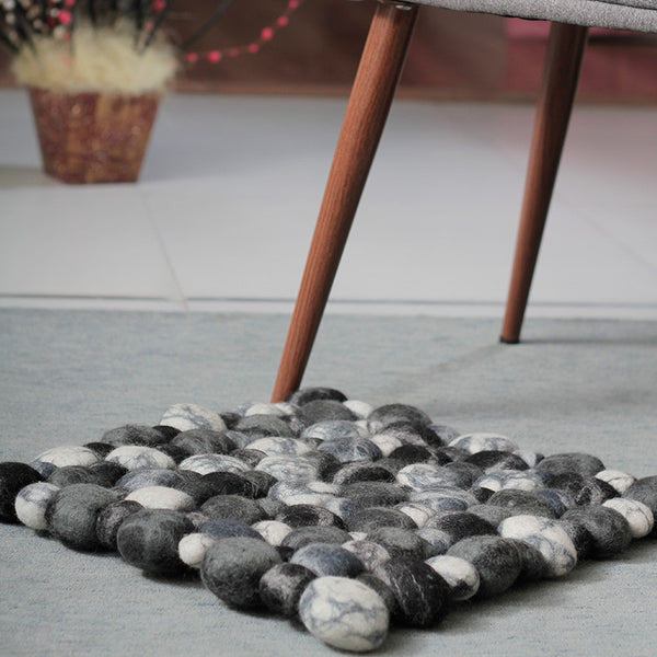 pebble felt ball rug