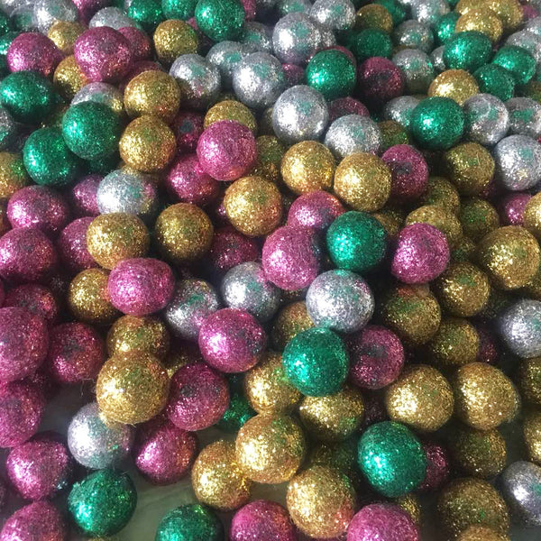 glitter felt balls in assorted colours