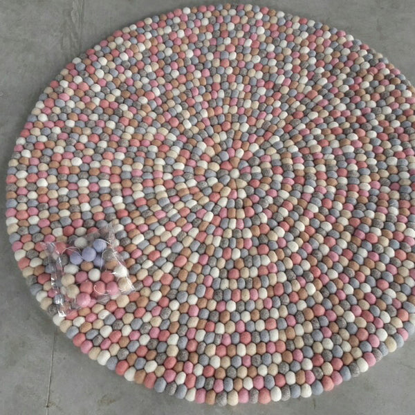 pastel felt ball rug