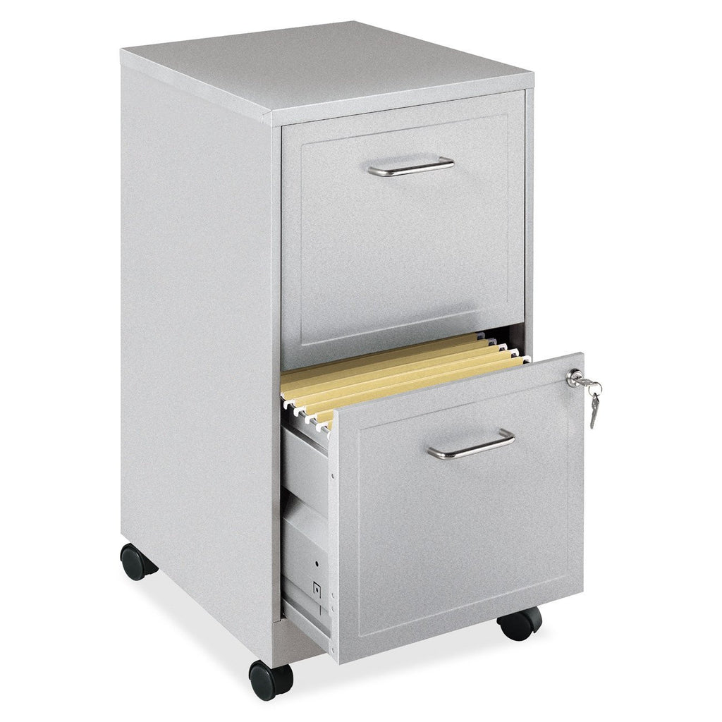 Lorell 2 Drawer Locking Sturdy Mobile File Cabinet With Wheels