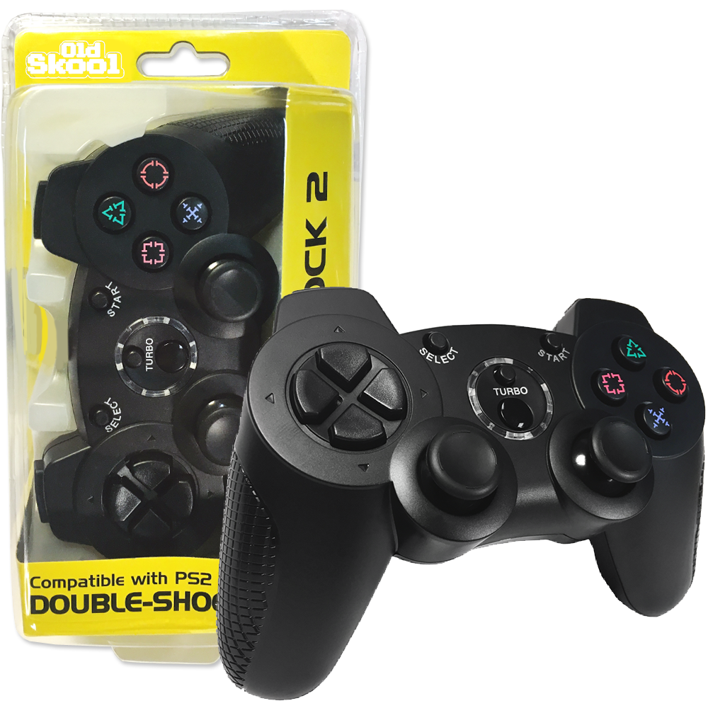 Old Skool Double-Shock 2 Wireless Controllers (Playstation –