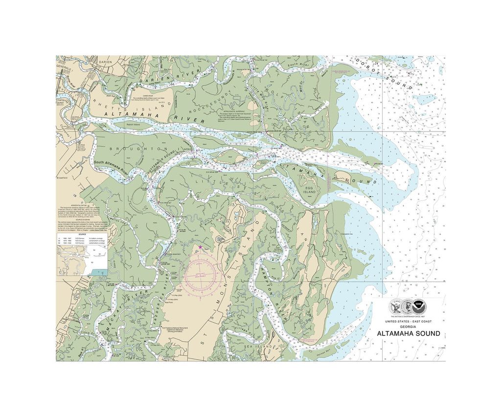 Altmaha Sound Nautical Chart Vinyl Print