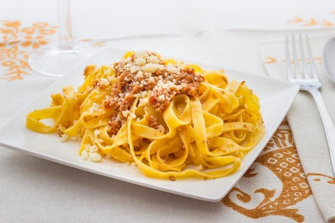 Tagliatelle al ragu in Bologna, Italy 