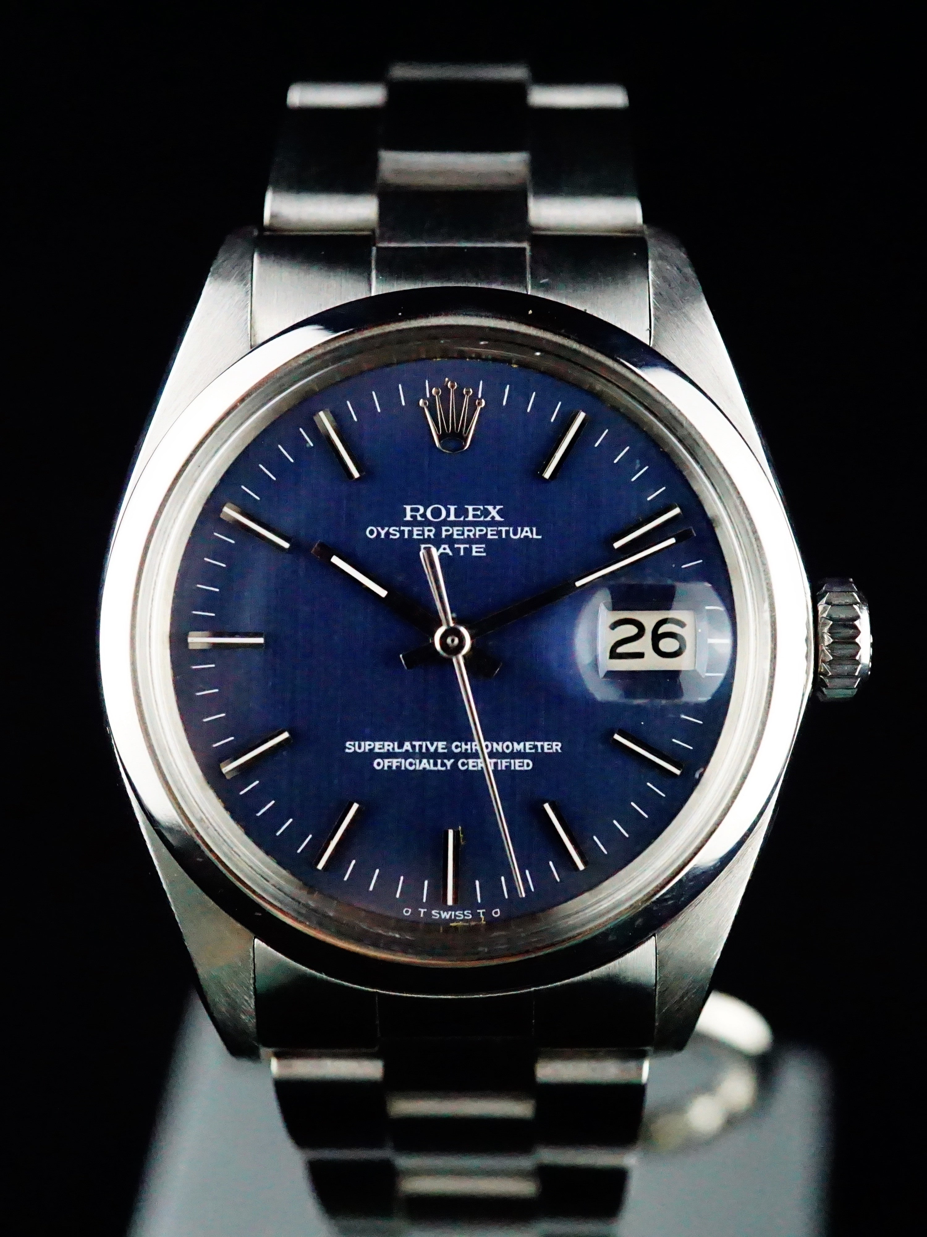 rolex oyster perpetual date blue dial