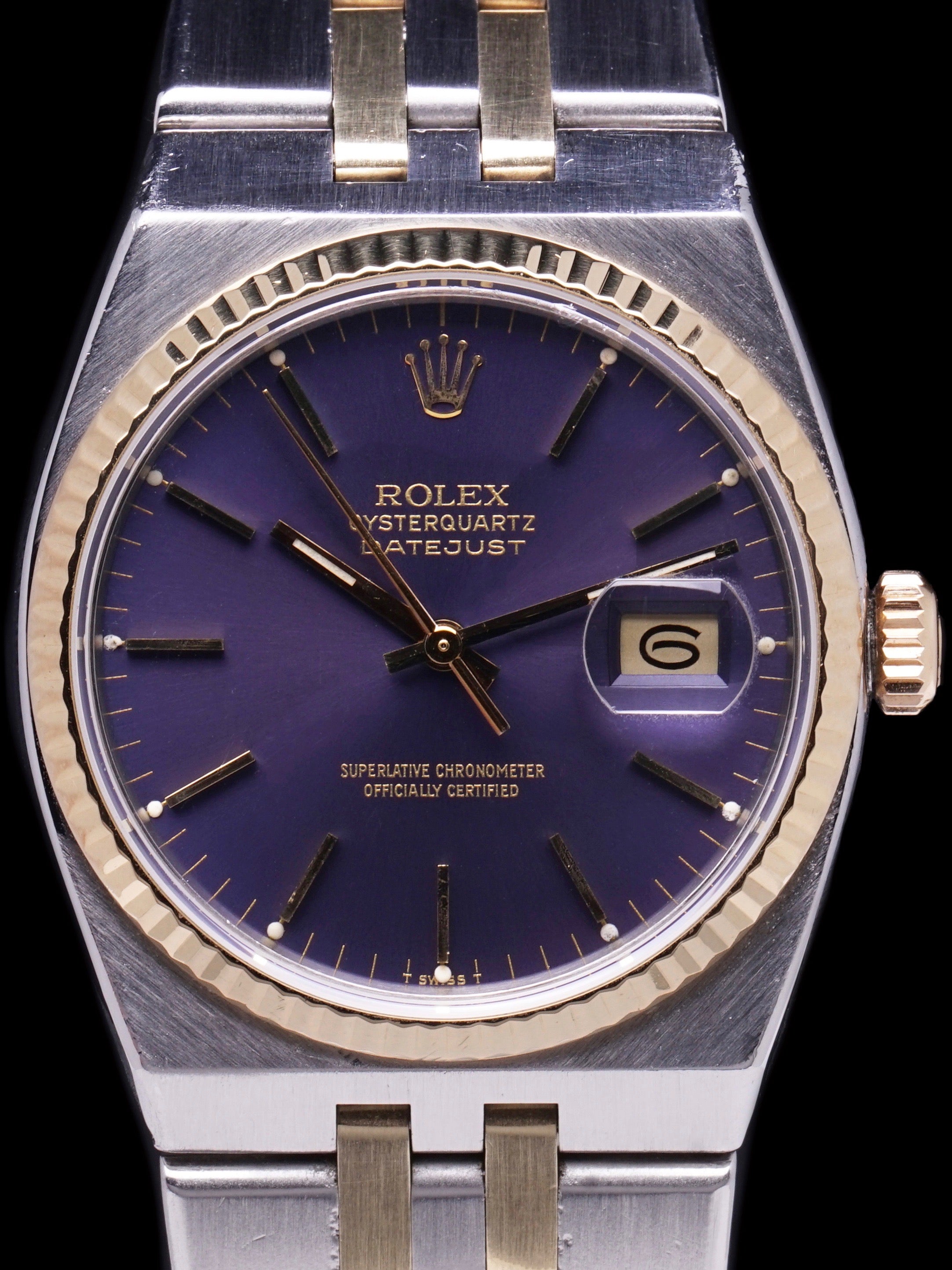 rolex oysterquartz two tone