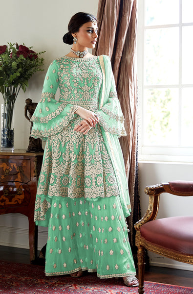 green sharara dress