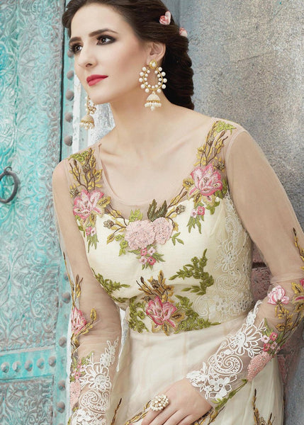 white and gold anarkali dress