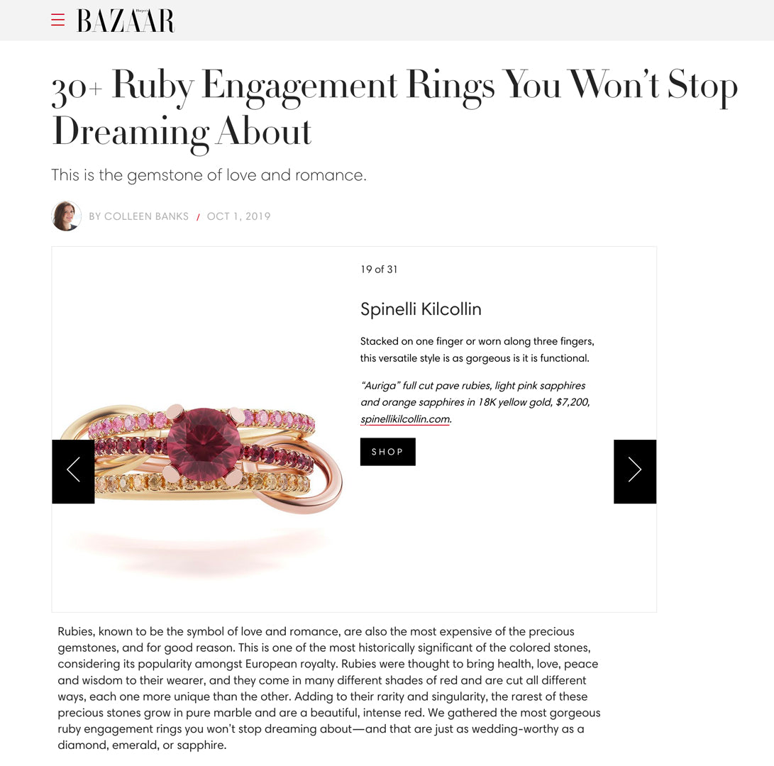 harpers bazaar spinelli kilcollin auriga ring ruby-ring ruby-gold luxury-jewelry linked-ring