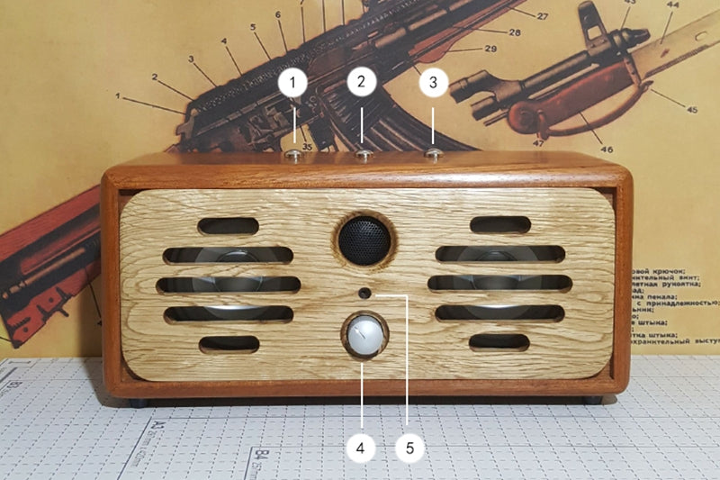 IWISTAO Bluetooth Speaker Handmade Vintage Pure Solid Wood 2x15W AUX U Disk MP3 WAV FLAC 7