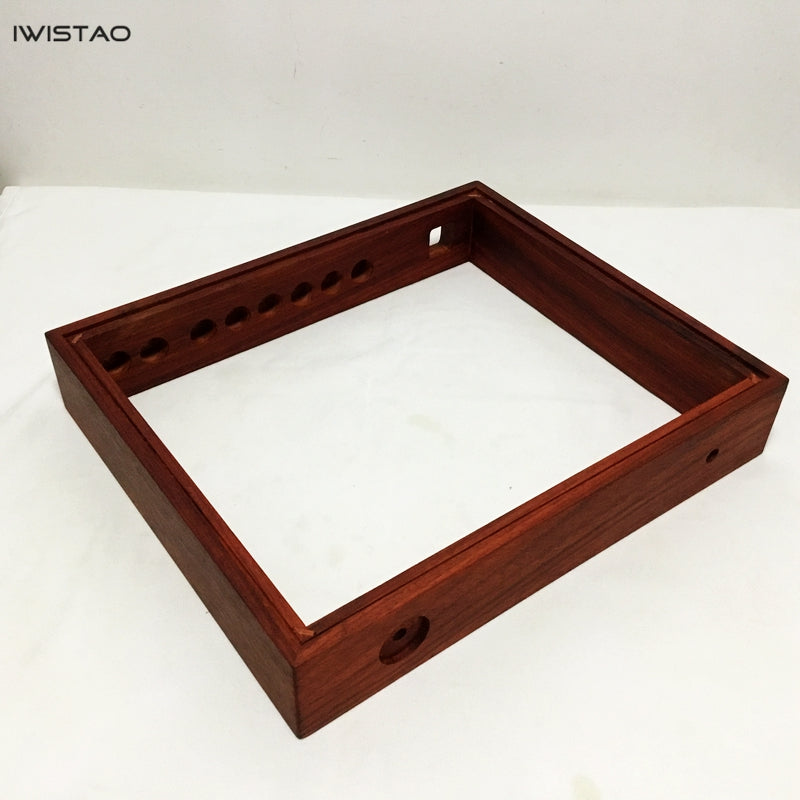 DIY Tube Amplifier Casing 400x340x70 with Luxury Red rosewood wooden cabinet housing and aluminum plates 400x340x70 HIFI Audio