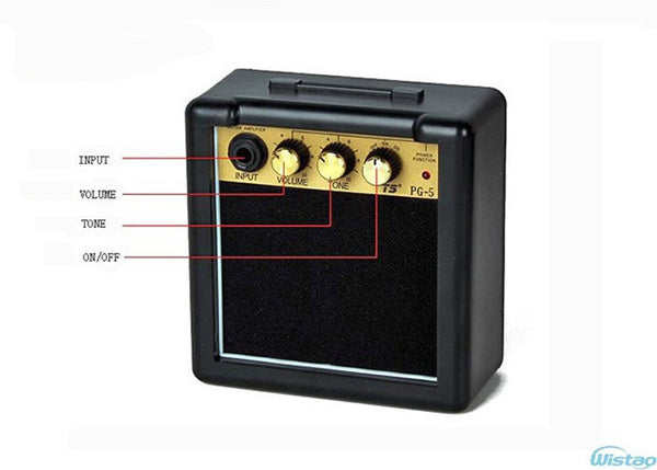 5W Digital Acoustic Portable Mini Guitar Amplifier Speaker 3.5 Inches No  Including 9V Battery