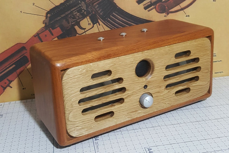 IWISTAO Bluetooth Speaker Handmade Vintage Pure Solid Wood 2x15W AUX U Disk MP3 WAV FLAC 2