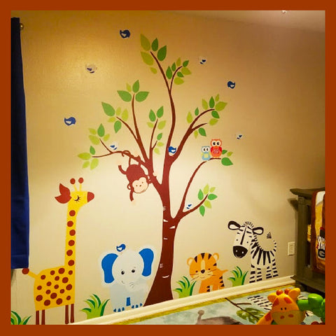 Zoo Animal Baby Mural