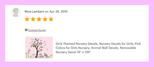Pink Animal Baby Girls Room Decals