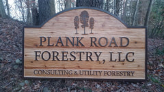 Plank Road Forestry Cedar Sign