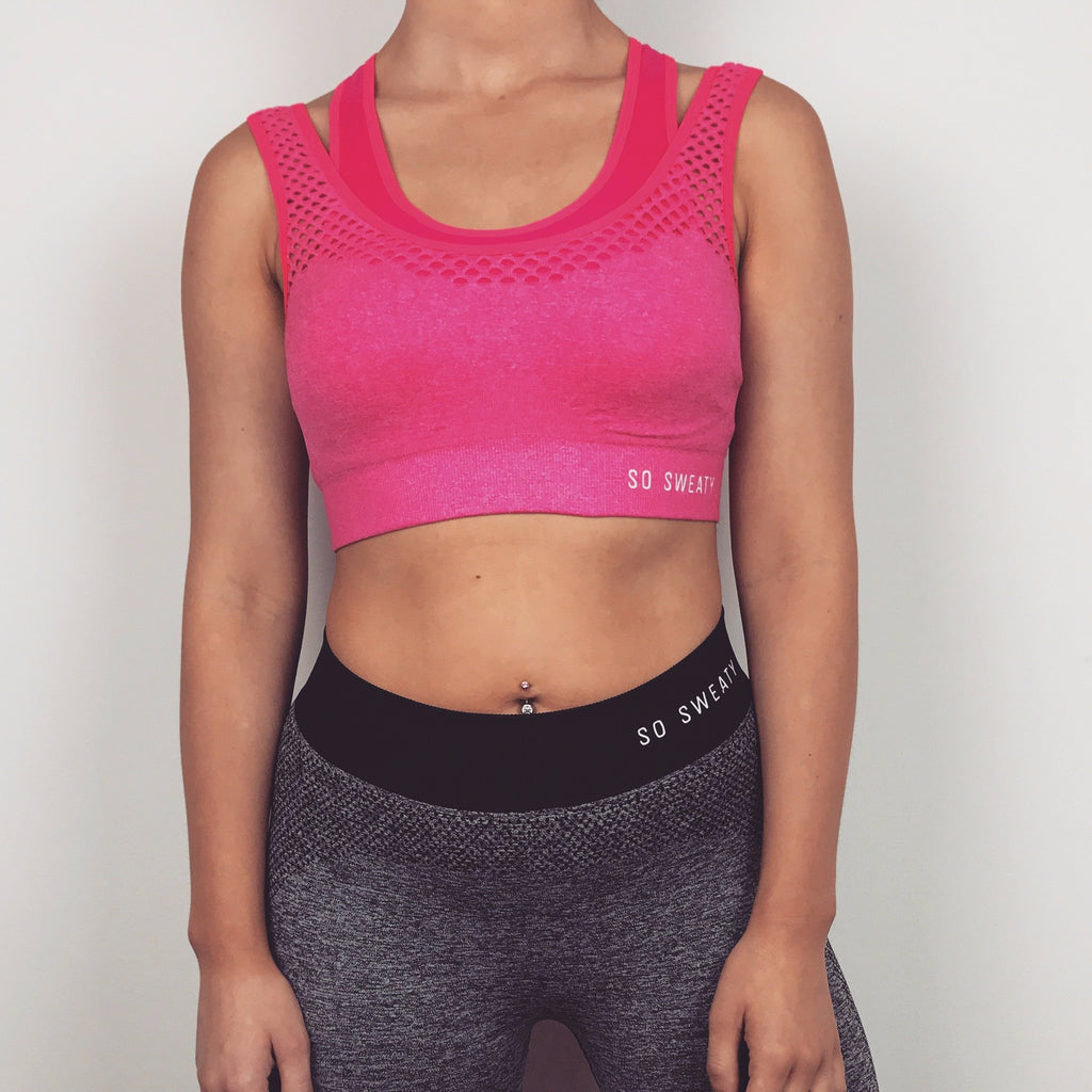 pink sports bra