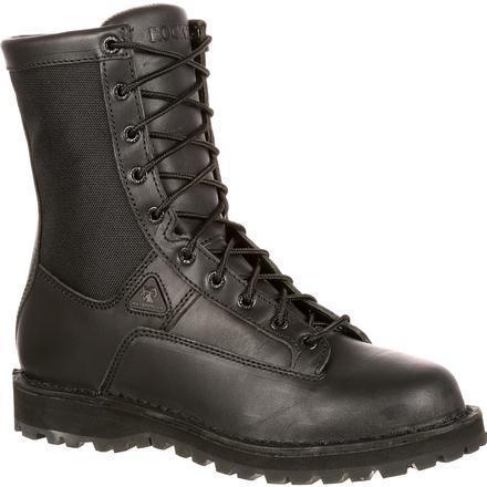black polishable boots