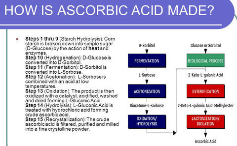 How ascorbic acid is made in a factory from corn syrup