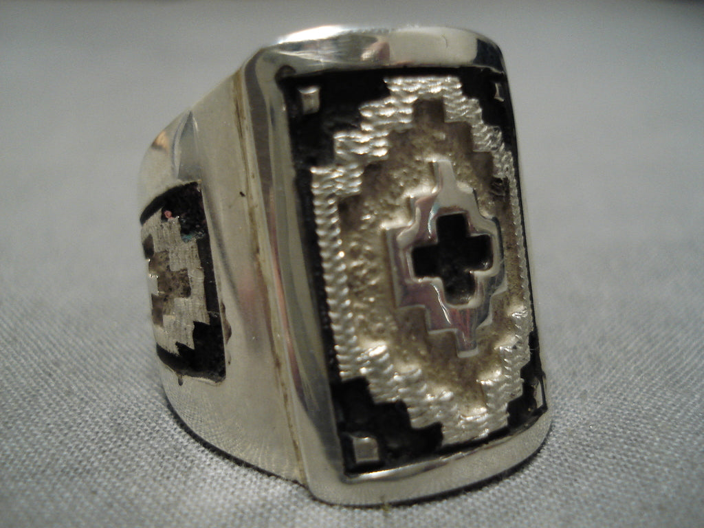 Very Rare Heavy And Large Men's Dan Jackson Sterling Silver Native American  Navajo Ring