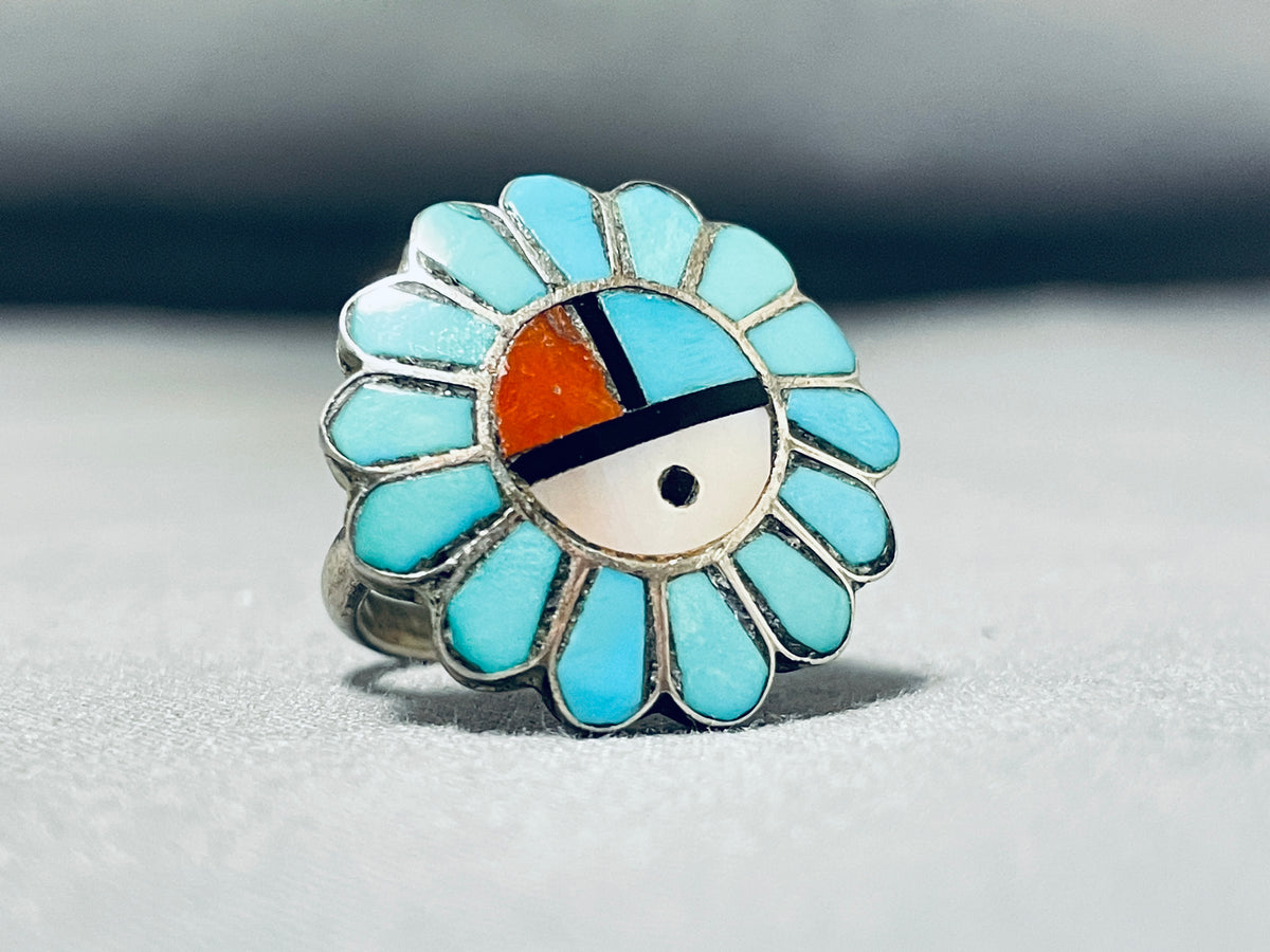 Details about   Earrings Clifton Cheama Zuni Multi Inlay Turquoise MOP Coral Jet Sterling 