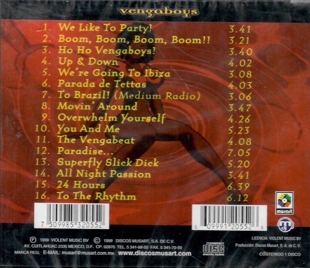 Vengaboys (CD Greatest Hits) CDI2025 Musica Tierra Caliente