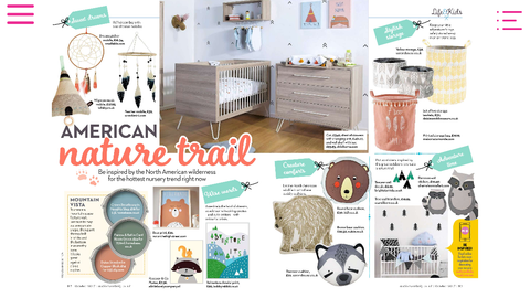 american nature trail wall stickers, mother and baby decor feature, raccoon wall stickers